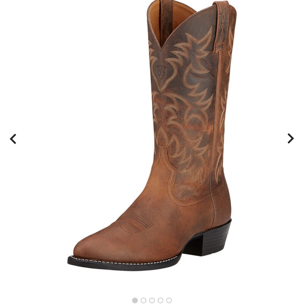 ARIAT HERITAGE R TOE WESTERN BOOT-DISTRESSED BROWN. MEN’S SIZE 13